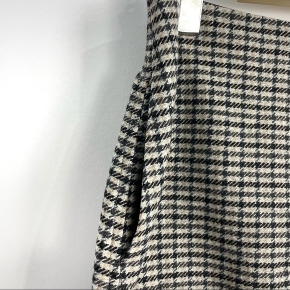 Aritzia Wilfred Wool Cashmere Blend Houndstooth Mini Skirt Sz 8 - Picture 5 of 14